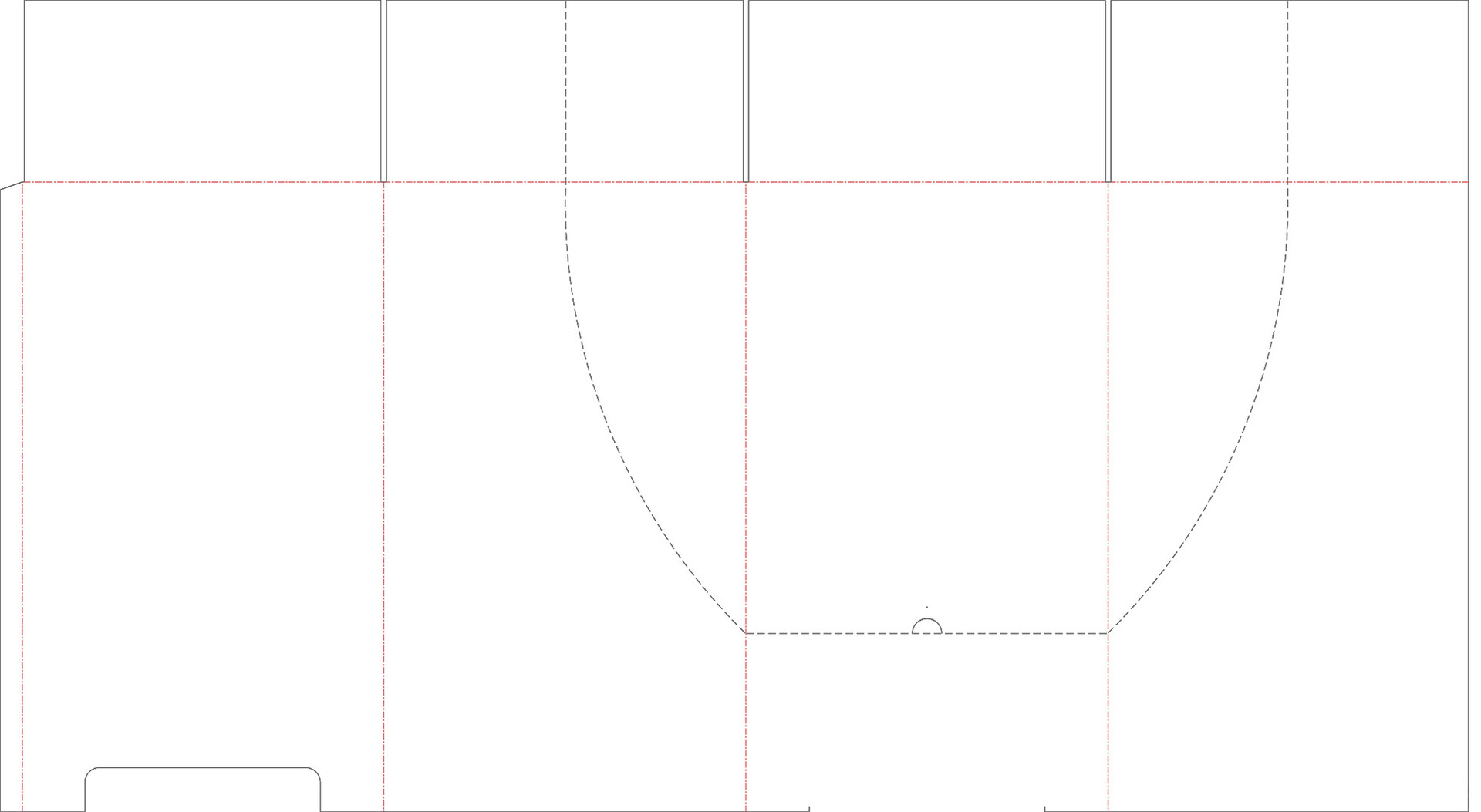 Die Lines artwork used as the basis for 3D package layout